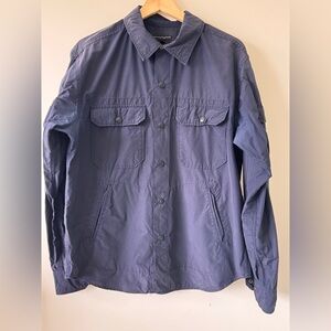 Men's Military-Style Field Overshirt/ Jacket in Navy. Nylon